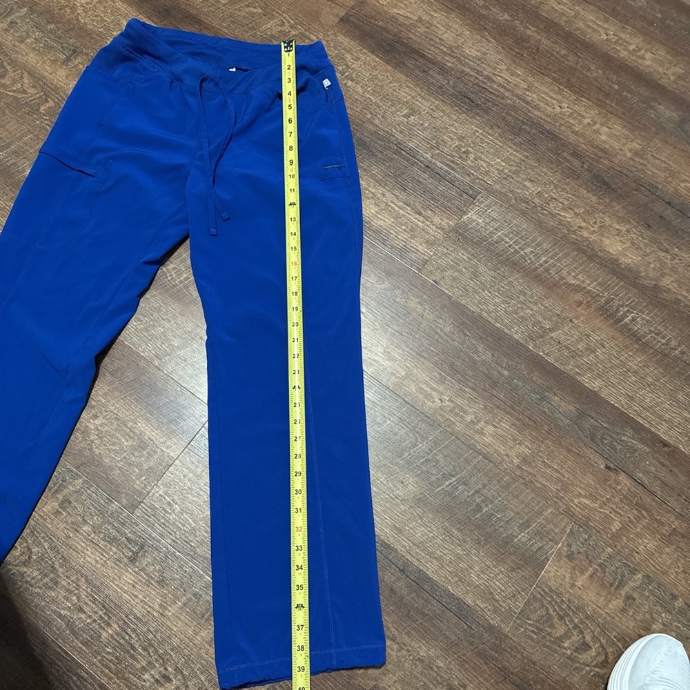Women's Blue Straight Leg Scrub Pants - Picture 2 of 7